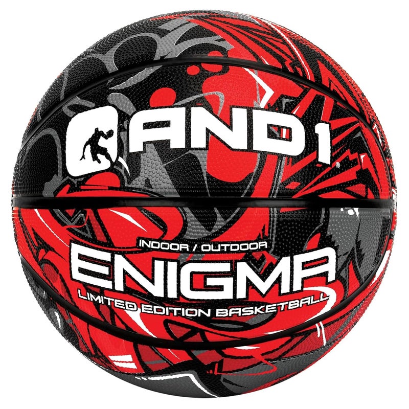 AND1 Enigma Rubber Basketball: Official Regulation Size 7 (29.5 inches) Street Basketball - Deep Channel Construction Streetball, Made for Indoor Outdoor - Image 1